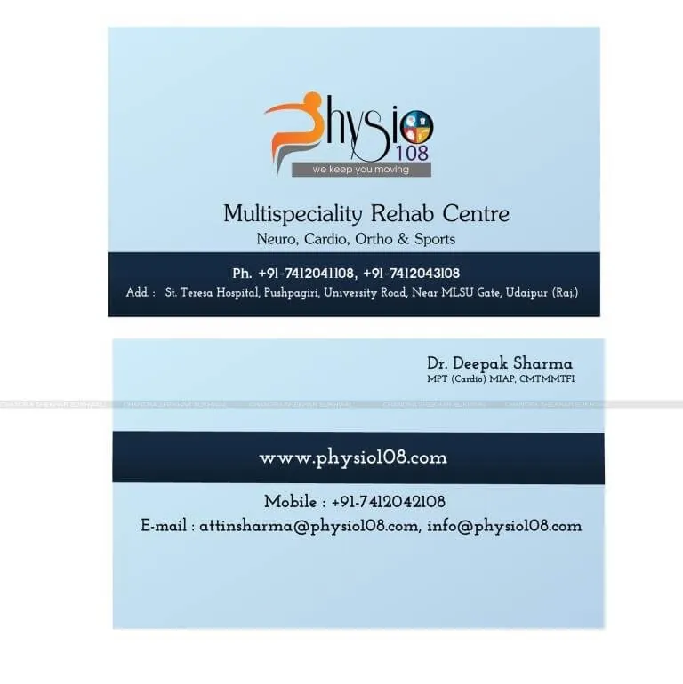 Physio clinic card — business cards by Udaipur Graphic Designer